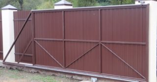 Купить откатные ворота из профнастила Новороссийск, цена от 1755 руб.